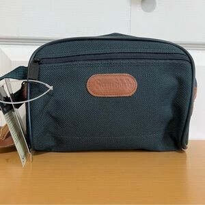Vintage NWT Samboro Tuff-Tex Toiletry Accessory Travel Pouch Bag Leather Trim